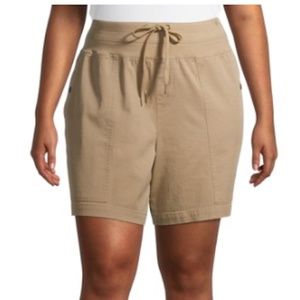 NEW high-rise utility cargo shorts Khaki soft waistline women's Terra & Sky